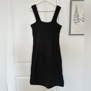 J. Crew Black Crocheted Midi Dress Large